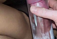 Cock Pump Leads to Masturbation and Creampie