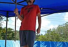 Wife Flaunts Tight Body In Pool, Husband Watches Silently