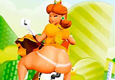 Teen twerks with playful touch touch moves on stage