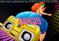 Teen twerks with playful touch touch moves on stage