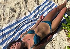 Pissed on a Skinny Babe's Wet Pussy on Public Beach - She Was Shocked!