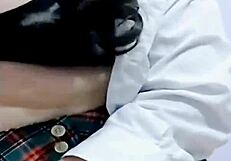 student with nice ass wets panties from orgasm after school and records video