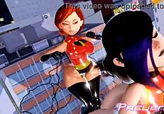 Teen twerks with playful touch touch moves on stage