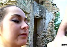 brunette cutie ashley woods gets her pussy drilled super hard outdoors, he whispers.