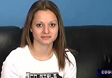 teen 18+ brunette masturbates with vibrator for first time solo amateurs