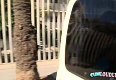 Latina lesbians toy fuck in pickup car 😏