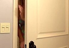 Blonde pornstar Tasha Reign slides glass dildo into her cunt solo