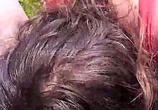 Intense amateur blowjob leads to doggy fuck in the bush