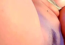 Morena with big ass squirts in shorts during virtual joi sex