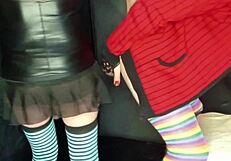 Wow, I’m banging my boyfriend’s ass with a strapon and he’s loving it, cock exploding in the end!