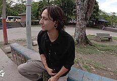 Finding a girl on the train station to record - fake agent flashing monster cock