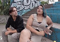 Finding a girl on the train station to record - fake agent flashing monster cock