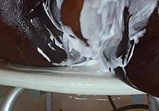 ebony milf with tattoo shaves wet pussy before oral and assfucking orgasm