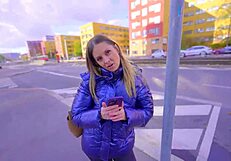 Taxi dare turns into flashing, fingering, and masturbation for anal fun.