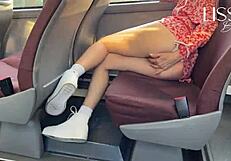 Hot Latina Woman Flashes and Touches Herself on Public Bus Ride. Wet Pussy Exposed!
