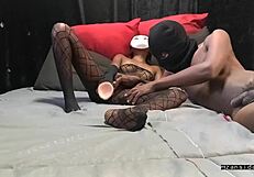 18y old ebony fucked wearing fishnet pt 1?