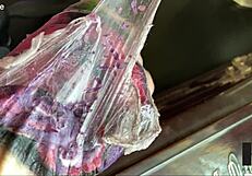 I observe slow motion of fresh tattoo skin peel.