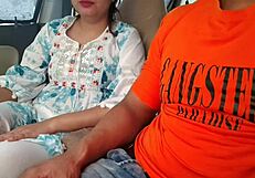 Cute Desi Indian Saara Bhabhi Takes Huge Dick in Risky Outdoor Car Fuck