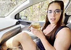 Drinking Urine Liters in Public, Caught in Risky Anal Creampie.