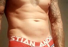 Feeling the thrill of solo pleasure in the shower with a massive cock.