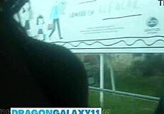 Risky bus blowjob turns wild as we nearly get caught flashing in public.