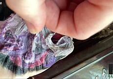 I observe slow motion of fresh tattoo skin peel.