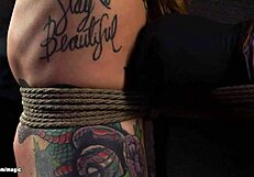 Beautiful Tattooed Slave Gets Whipped And Punished On Sybian Machine