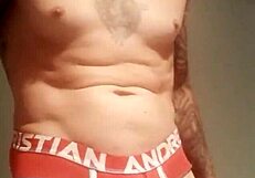 Feeling the thrill of solo pleasure in the shower with a massive cock.