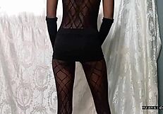 18yo ebony drilled in fishnet outfit
