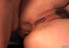 imagine hairy beauty in interracial gangbang, bound and dominated by big cocks