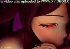 Vicineko gives hu tao blowjob