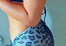 Wow, tanned latina girls shower off after beach fun!