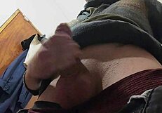 i hear the rain while masturbating with my big cock in the bathroom