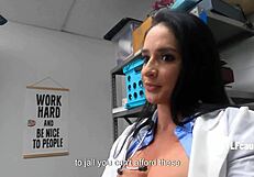 busted medical professionals hit rock-bottom with latina milf sheena ryder in rough office scene