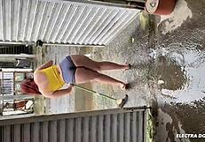 I hired this Latina employee for the work, her beautiful ass making everyone drool in voyeur fetish.