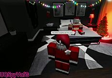 Santa's little 18+ helper bent over for rough game action.