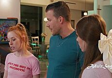 Tiny Girls Fight Passionately for Same Guy in Cowgirl Fucking