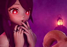 Vicineko gives hu tao blowjob