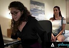 Girlsway - Redhead with Big Tits Devours IT Tech Victoria Voxxx’s Pussy! Wow!