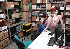 Teen shoplifter caught and fucked hard by LP officer in backroom reality scene