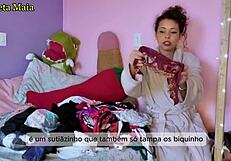 Hot Brazilian Brunette Exposes Her Panties And Lingerie Collection!