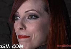 Punishing Redhead Honey With Toys And Blowjob In Stockings