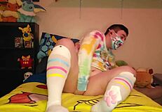 Chubby Femboy Jerks His Cock With Sounds Until He Cums