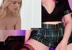 Linda rubia teen 18+ se come una enorme polla negra