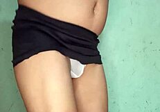 excited in white thong