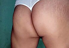 excited in white thong