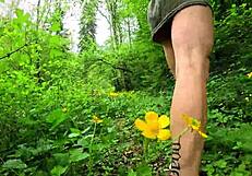 is that perfect ass stripping naked in the woods?