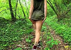 is that perfect ass stripping naked in the woods?