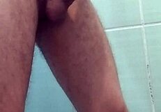 teen jerks off big cock in bath