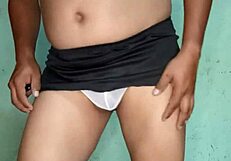 excited in white thong